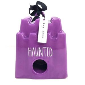 NWT Rae Dunn Haunted Orchid Purple Castle Birdhouse 👻